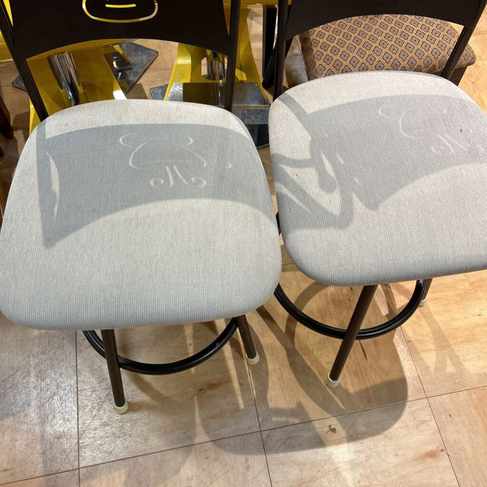 Metal Bar S/2 Stools W Coffee Cups (SK)