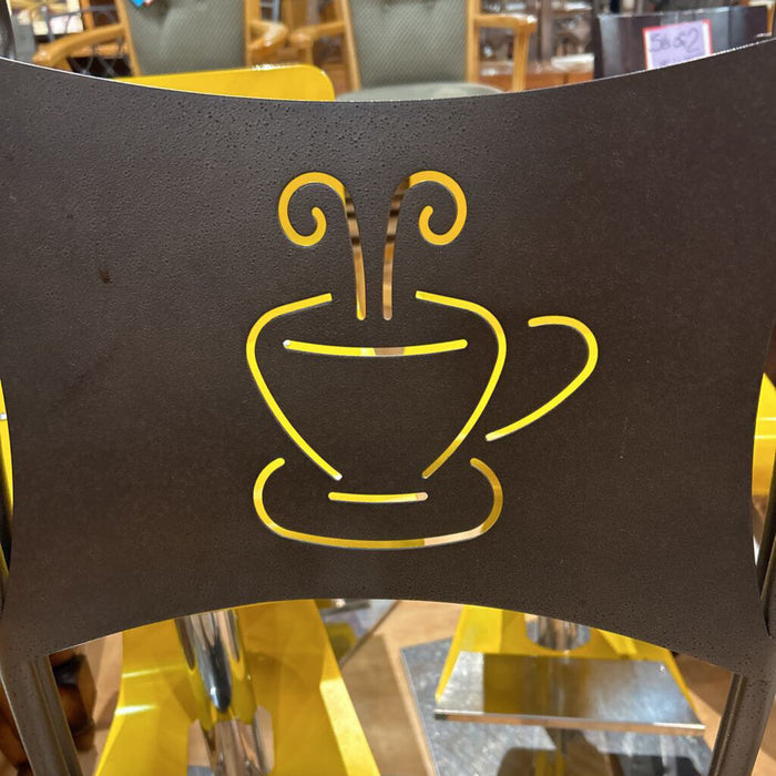 Metal Bar S/2 Stools W Coffee Cups (SK)