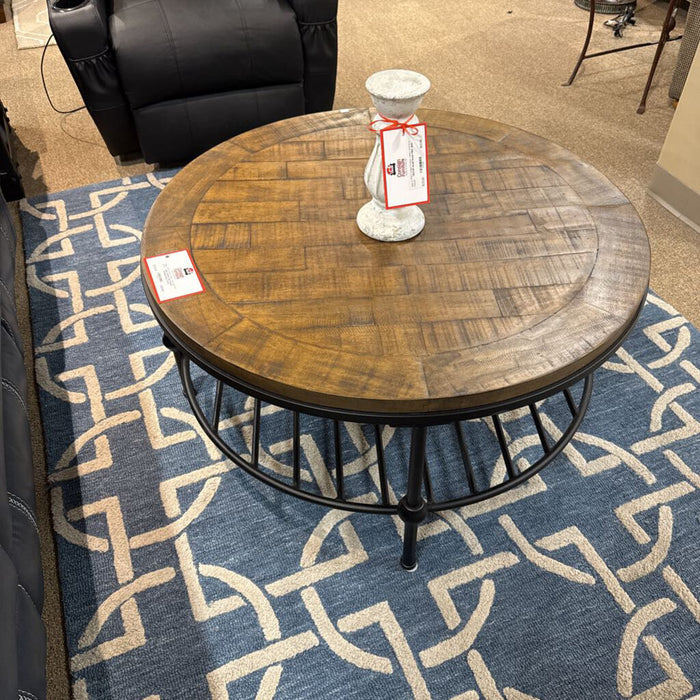 Round DW/Metal Base Coffee Table(BAH)