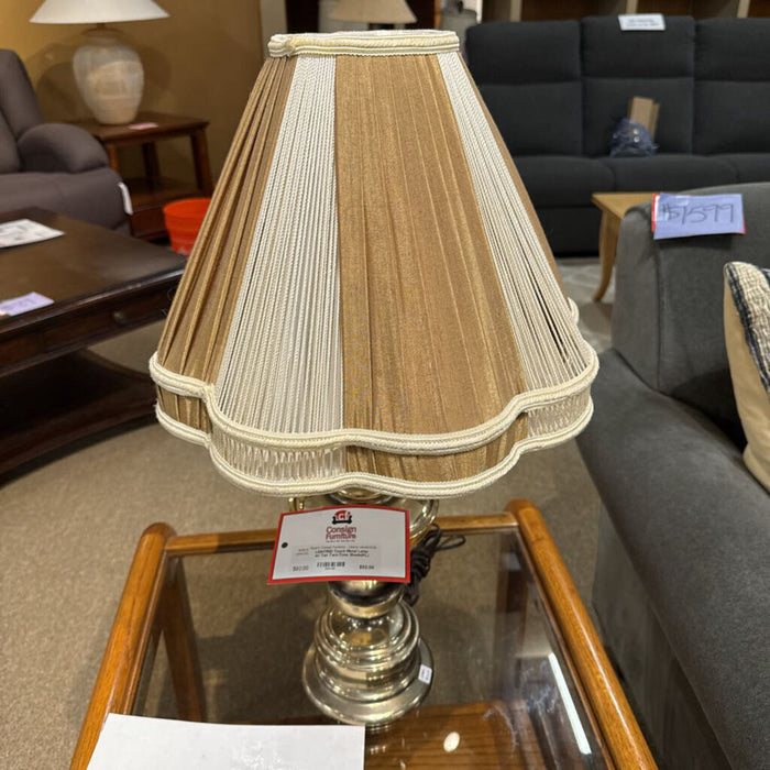 Touch Metal Lamp w/ Tan Two-Tone Shade(KL)