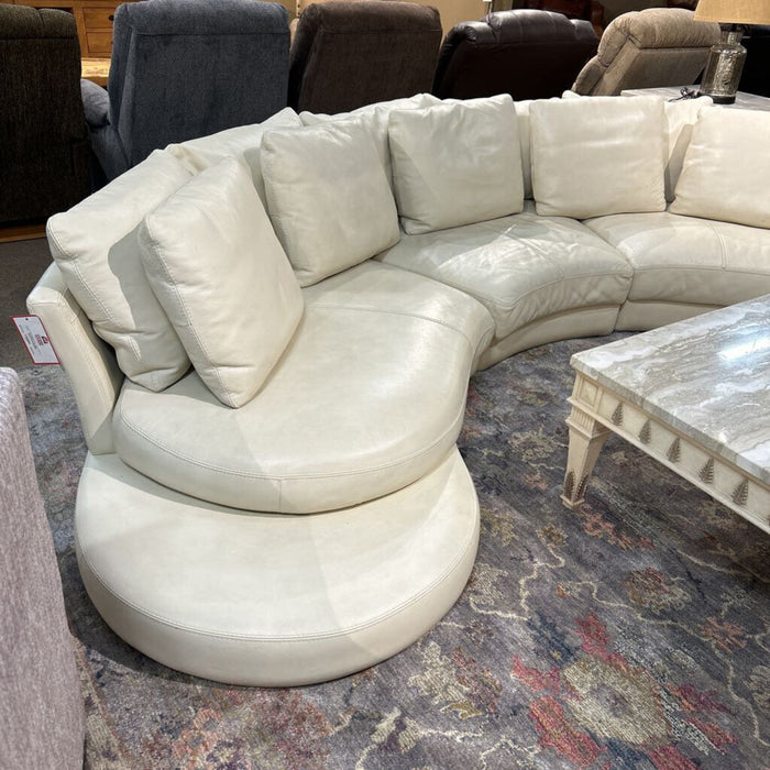 3PC White Leather Sectional(LBMK)