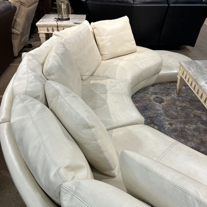 3PC White Leather Sectional(LBMK)