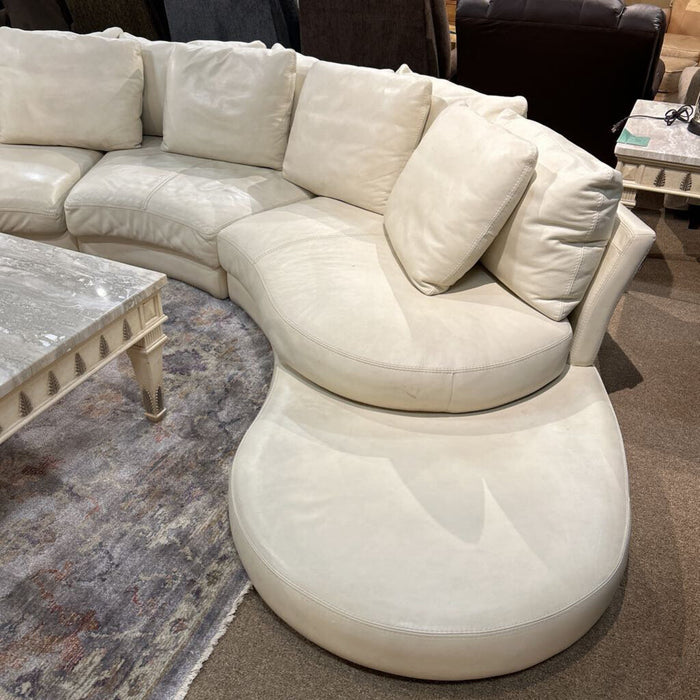 3PC White Leather Sectional(LBMK)