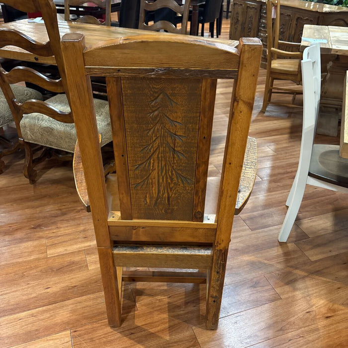 S/2 Wooden Leather Captain Chairs (BTK)