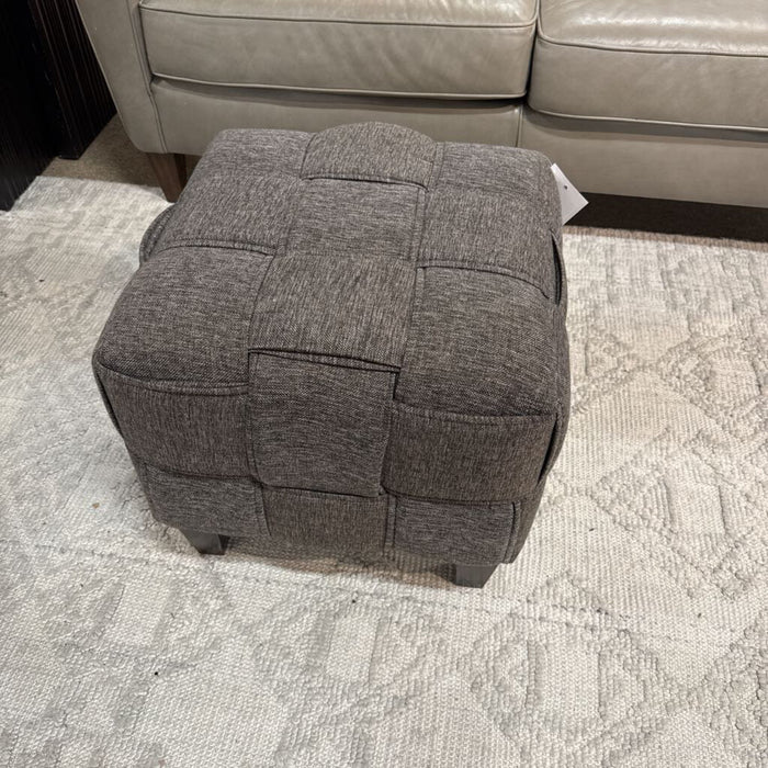 Small Grey Overlapping Fabric Ottoman (SK)