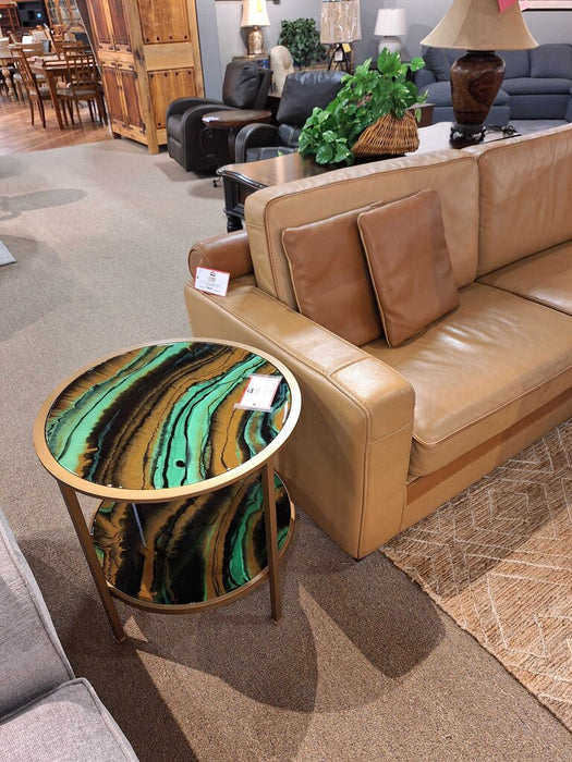 Gold Black Jade 2 Tier Resin GT Table (SHH)