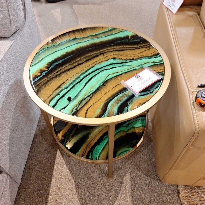 Gold Black Jade 2 Tier Resin GT Table (SHH)