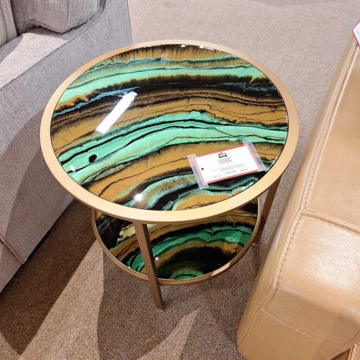 Gold Black Jade 2 Tier Resin GT Table (SHH)