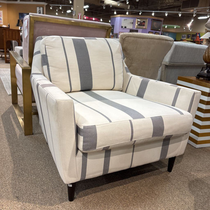White / Grey Striped Chair (BTK)