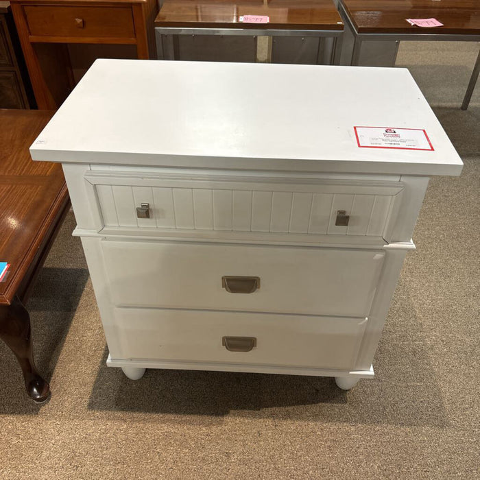 3 Drawer White Nightstand (BAH)