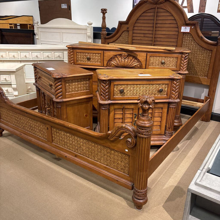 Oak 4-Poster Carved King Bed (ATH)