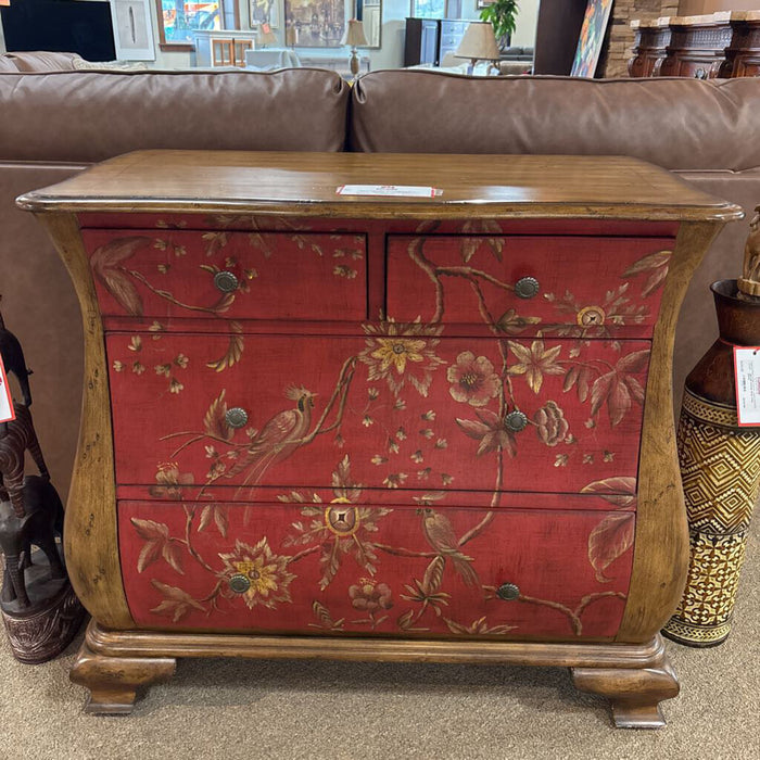 Red Hand Painted 4-Drawer Accenet Drawer (KLH)