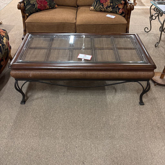 Wood + Metal Base Cocktail Table (BAH)