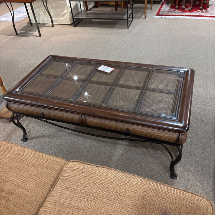 Wood + Metal Base Cocktail Table (BAH)