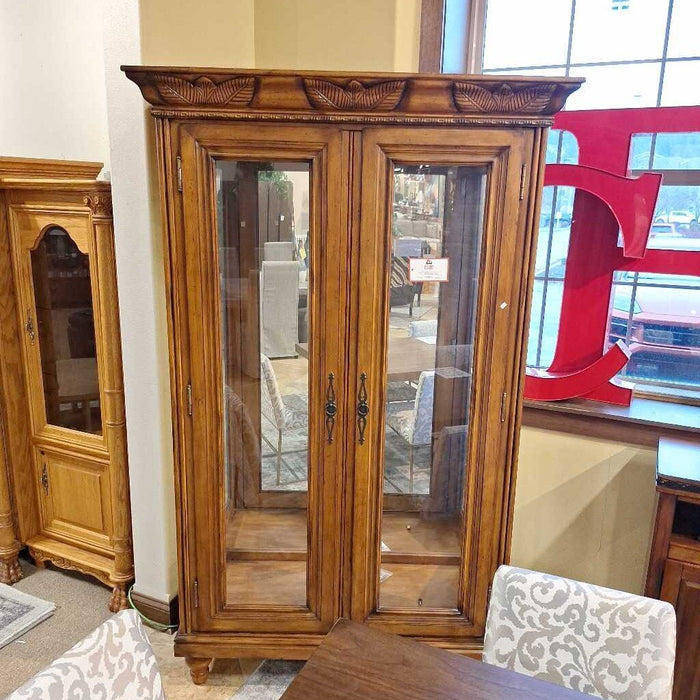 Carved Wood Glass Plane - 2Door Curio (SKH)