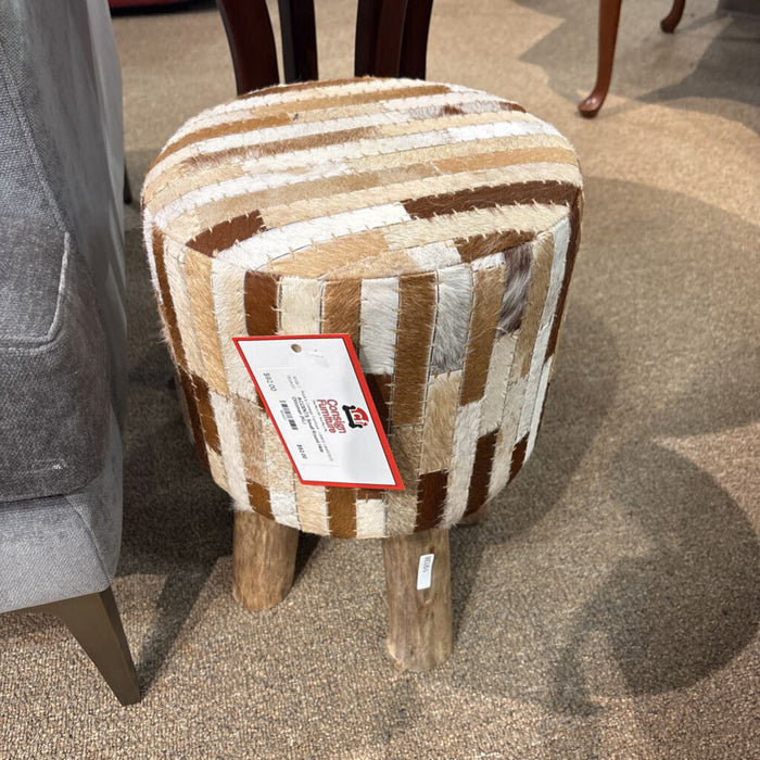 Small Round Hide Ottoman (KL)