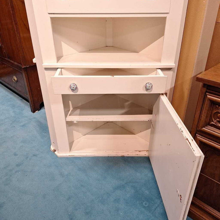 White 2 Door 2 Drawer Corner Cabinet (LSH)