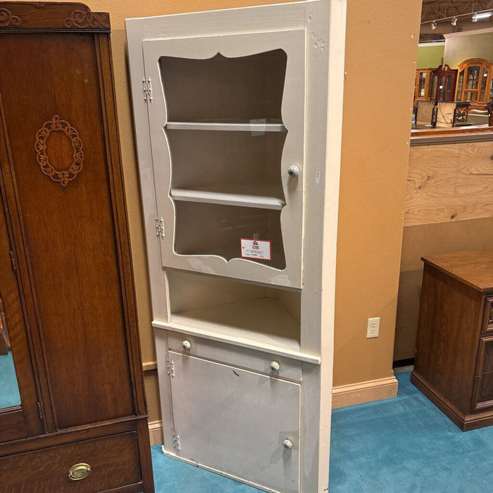 White 2 Door 2 Drawer Corner Cabinet (LSH)