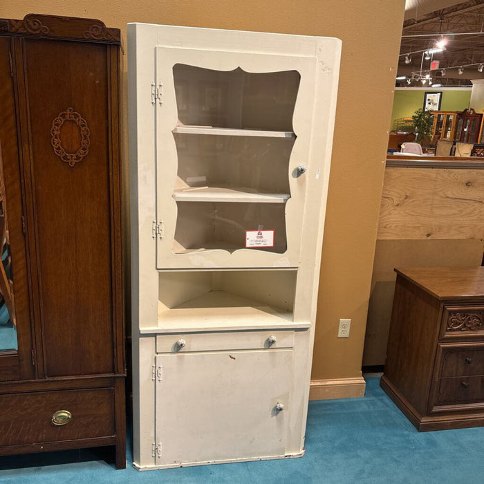 White 2 Door 2 Drawer Corner Cabinet (LSH)