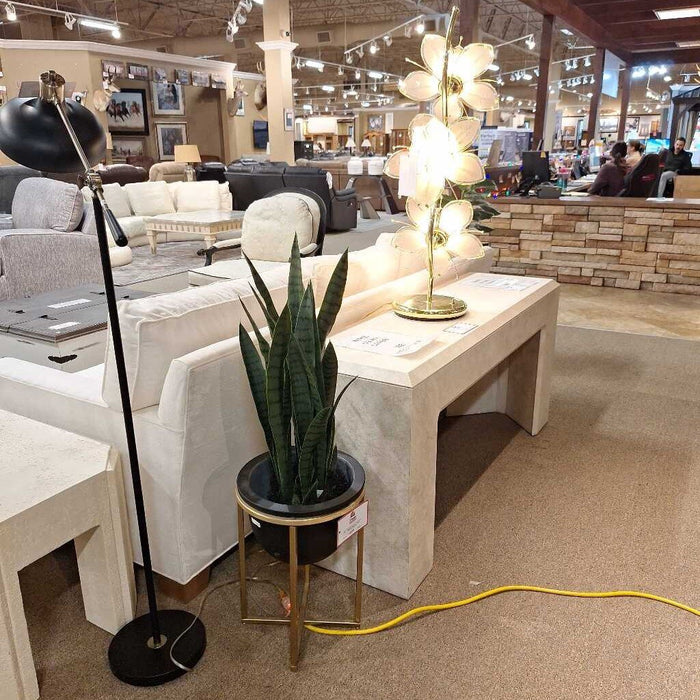 Black/Gold Accented Potted Faux Plant (KL)