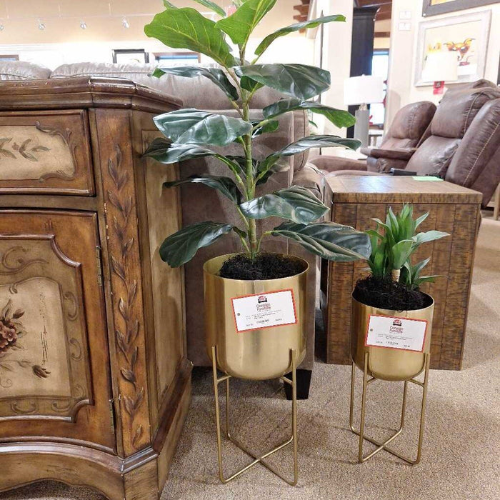 Gold Potted Faux Plant (AT)