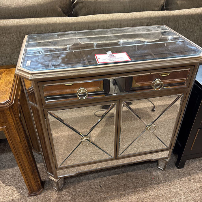 Grey/Mirrored 2 Door Accent Cabinet (LSH)