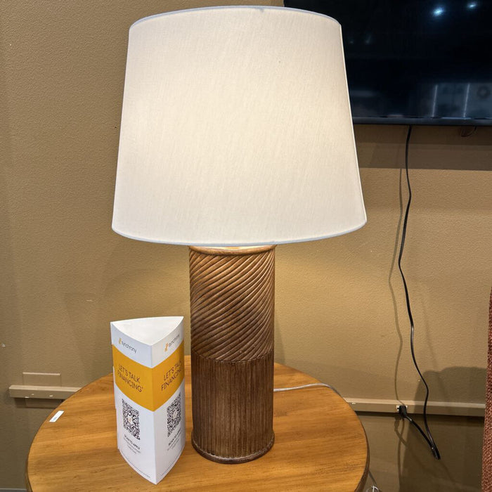Wooden Tan Table Lamp (BHA)