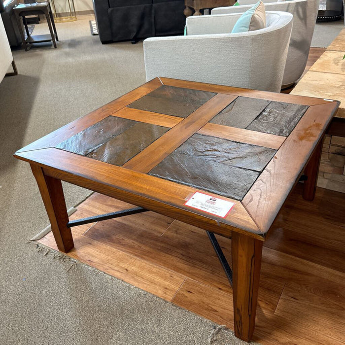 Large Square Stonetop/Wood Coffee Table(LSH)