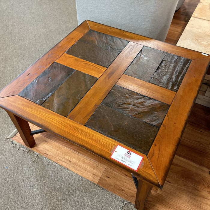 Large Square Stonetop/Wood Coffee Table(LSH)