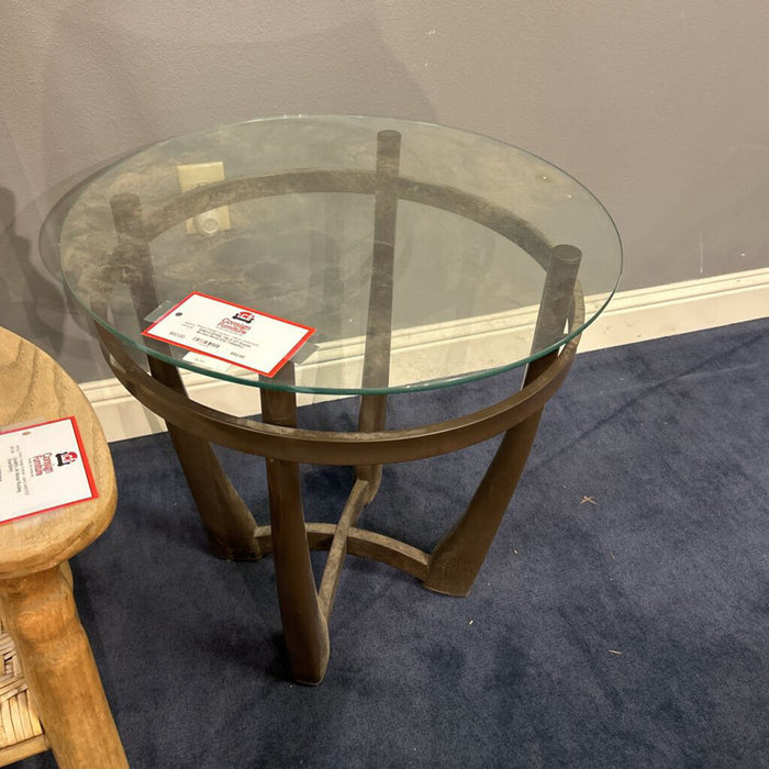 GT Round Brown Metal End Table(KL)