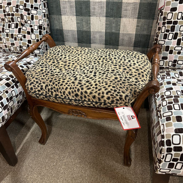 Ornate Wood Wicker Bench+Cushion(AT)