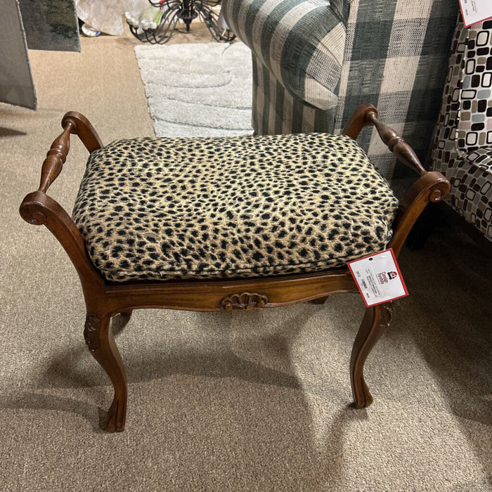 Ornate Wood Wicker Bench+Cushion(AT)