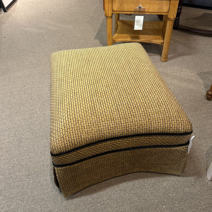 Yellow & Black Fabric Ottoman (KL)