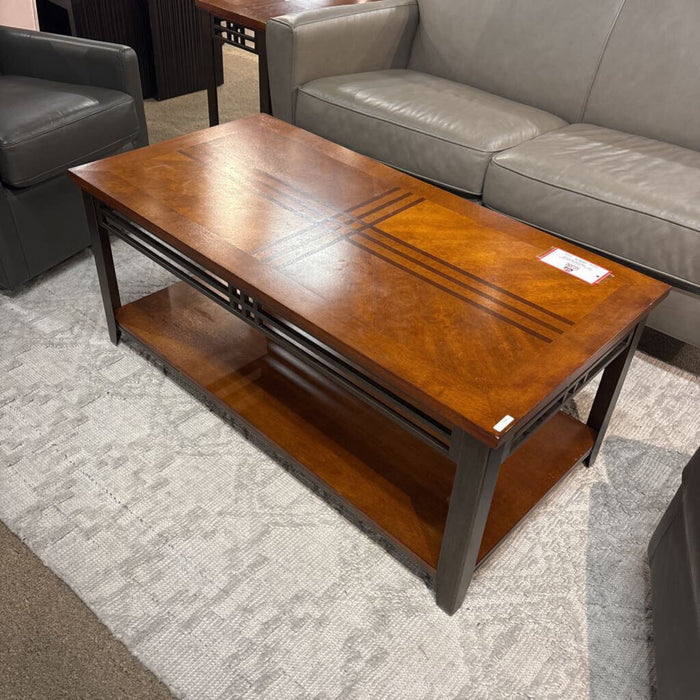 2-Tier DW Patterned Metal Base Coffee Table(BTK)