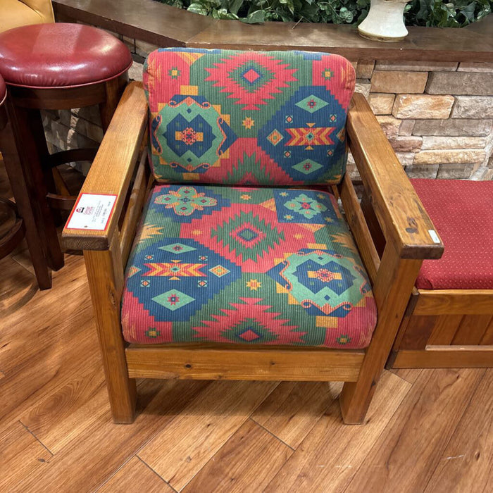 Mission Style Crate/Barrel Upholstered Chair(LSH)