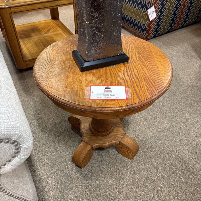 Oak Pedestal End Table(SK)