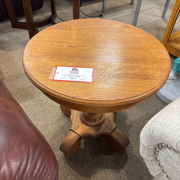 Oak Pedestal End Table(SK)