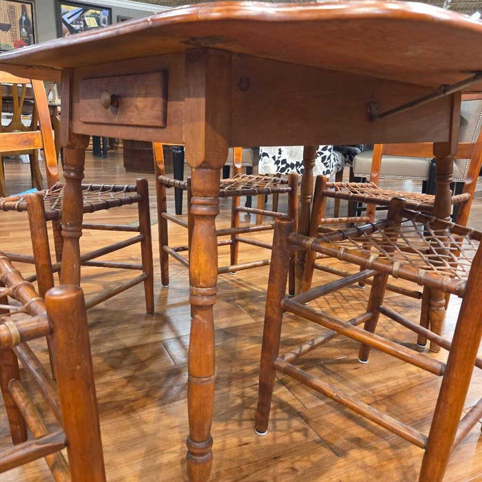 Dropleaf 1-Drawer DW DR Table w/ 4CH(BTK)