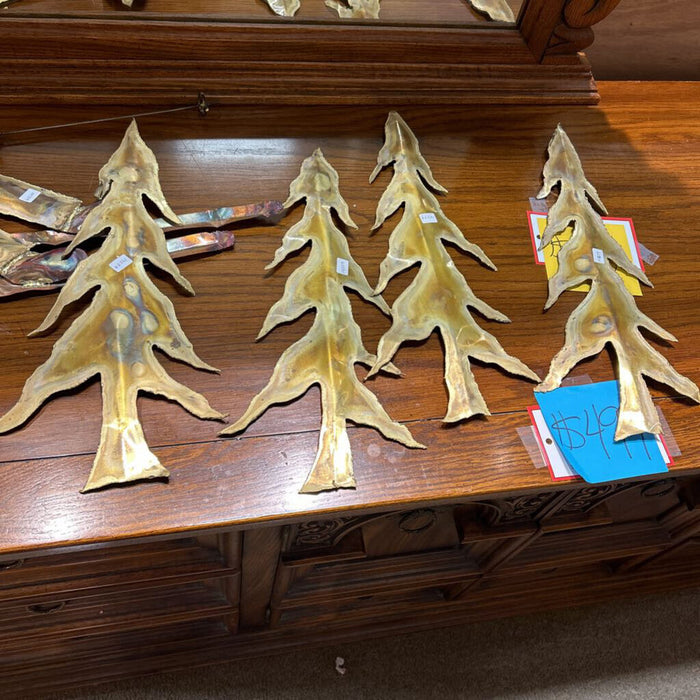 Metal Decor Winter Trees+Skier (LS)