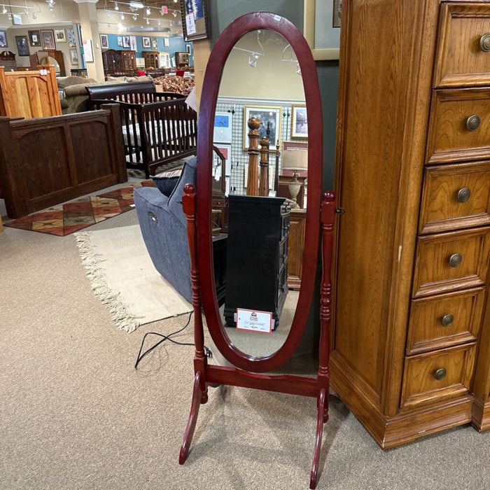 Red Oval Standing Mirror (KL)