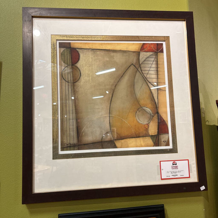 Gold Frame Abstract Fabric Art(SK)