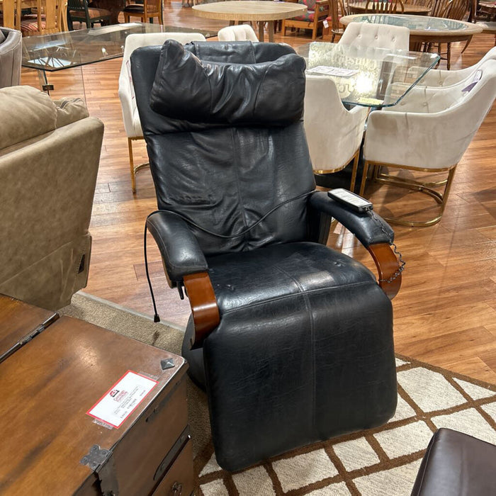 Black Leather+Wood Electric Chair (LSH)