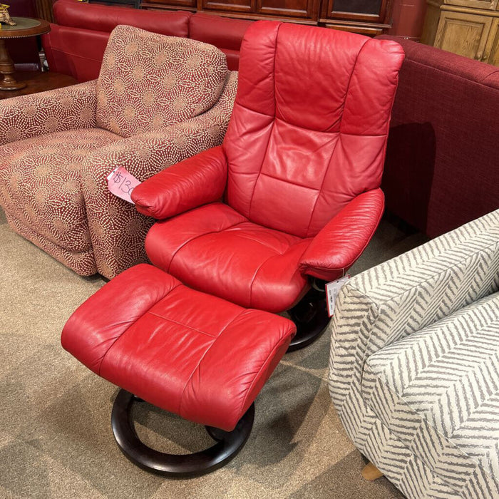 Red Leather Stressless Ch+Otto(TIH)