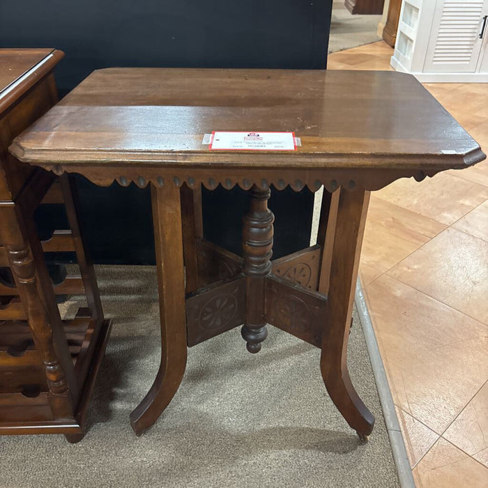 Wood Side Table On Wheels (AT)