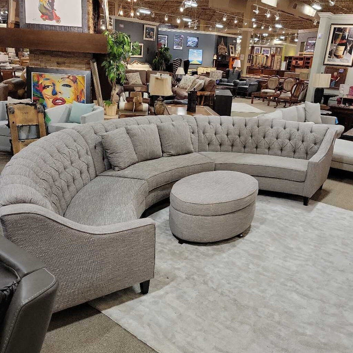 3PC Curved Sofa w/ Ottoman(BAHH)