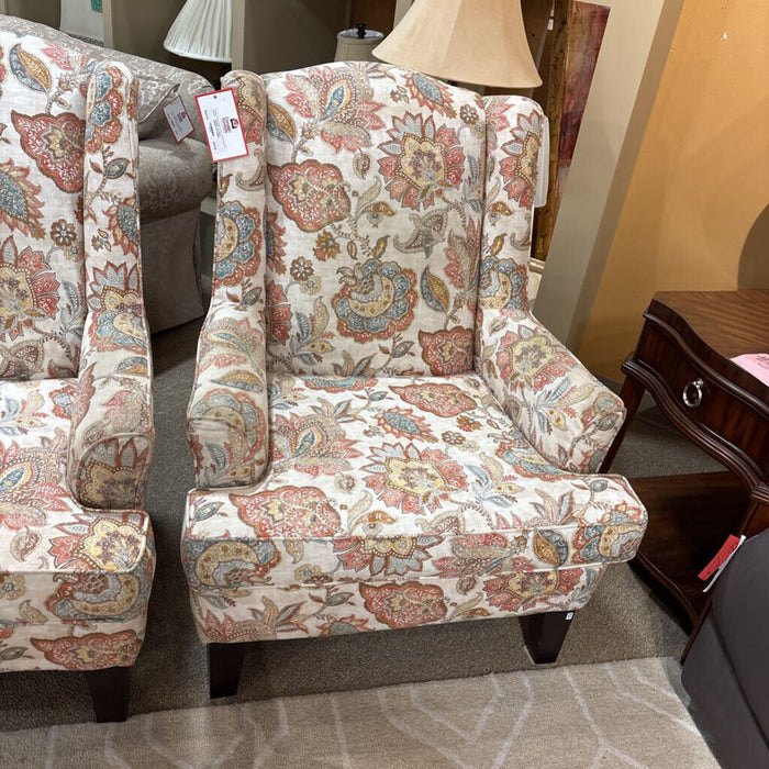 Tan Fabric Upholstered Paisley Winback(LKA)