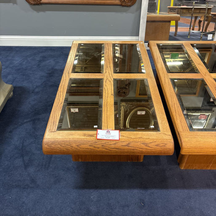 4 Glass Insert Oak Coffee Table (BAH)