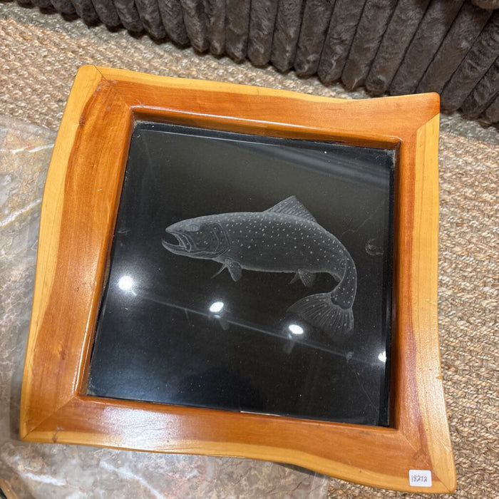 Juniper Framed Black Slate "Trout Rising" (TI)