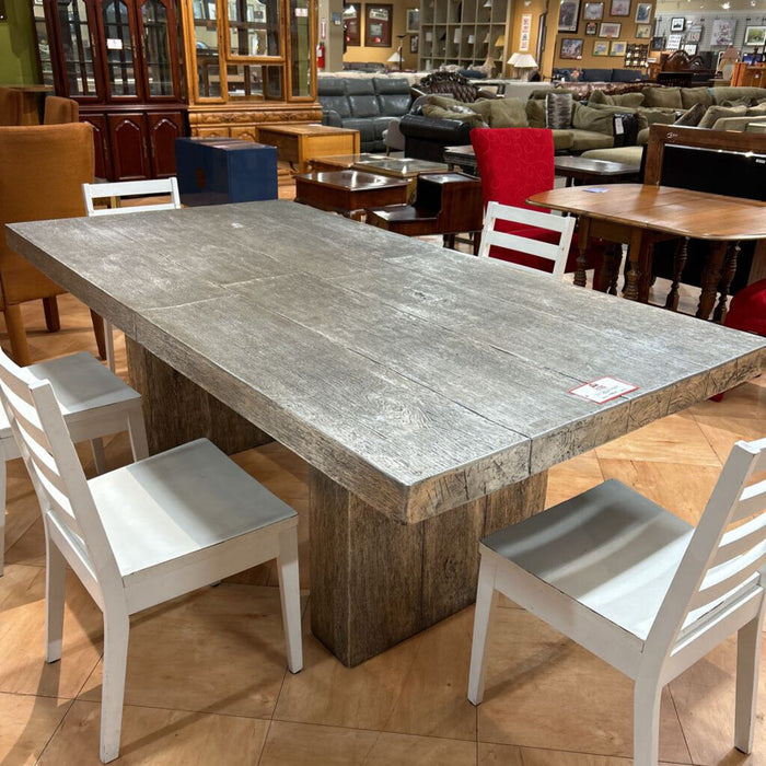 Silver/Faux Wood DR Table(ATH)