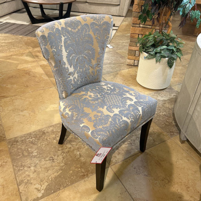 Blue/Tan Paisley Fabric Chair(BAI)